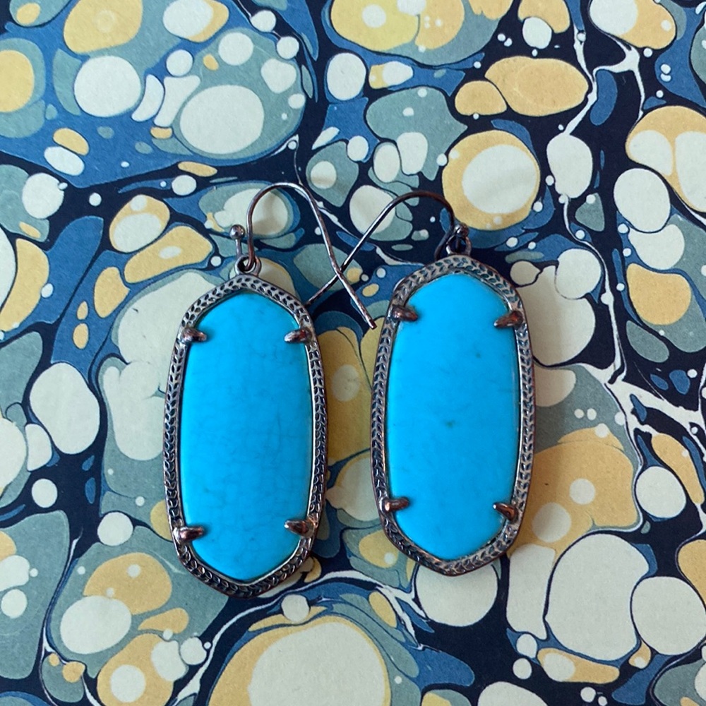 Kendra Scott Elle Gold Drop Earrings in Turquoise